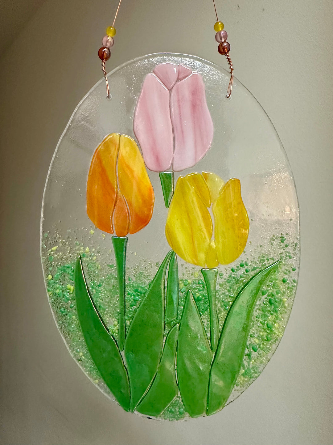 Tulip Fused Glass Panel