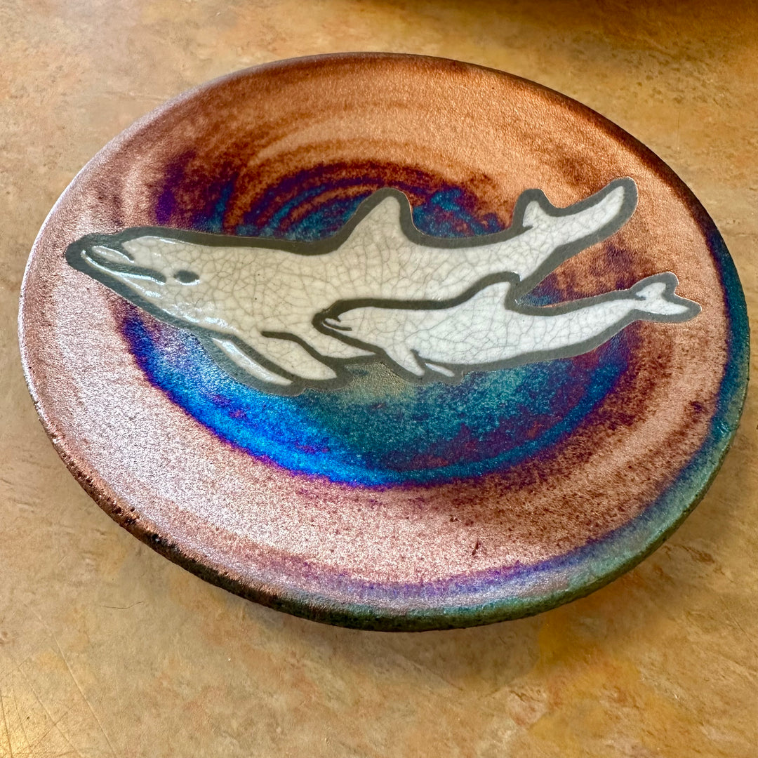 Small Silhouette Plate Dolphin