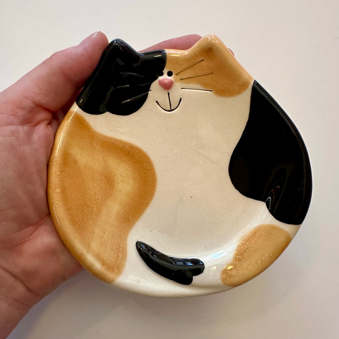 5" Calico Cat Dish