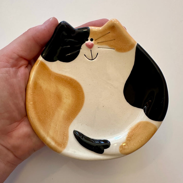 5" Calico Cat Dish