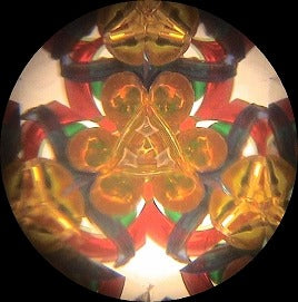 6" Padauk Kaleidoscope With Beads Chamber and Matching Base