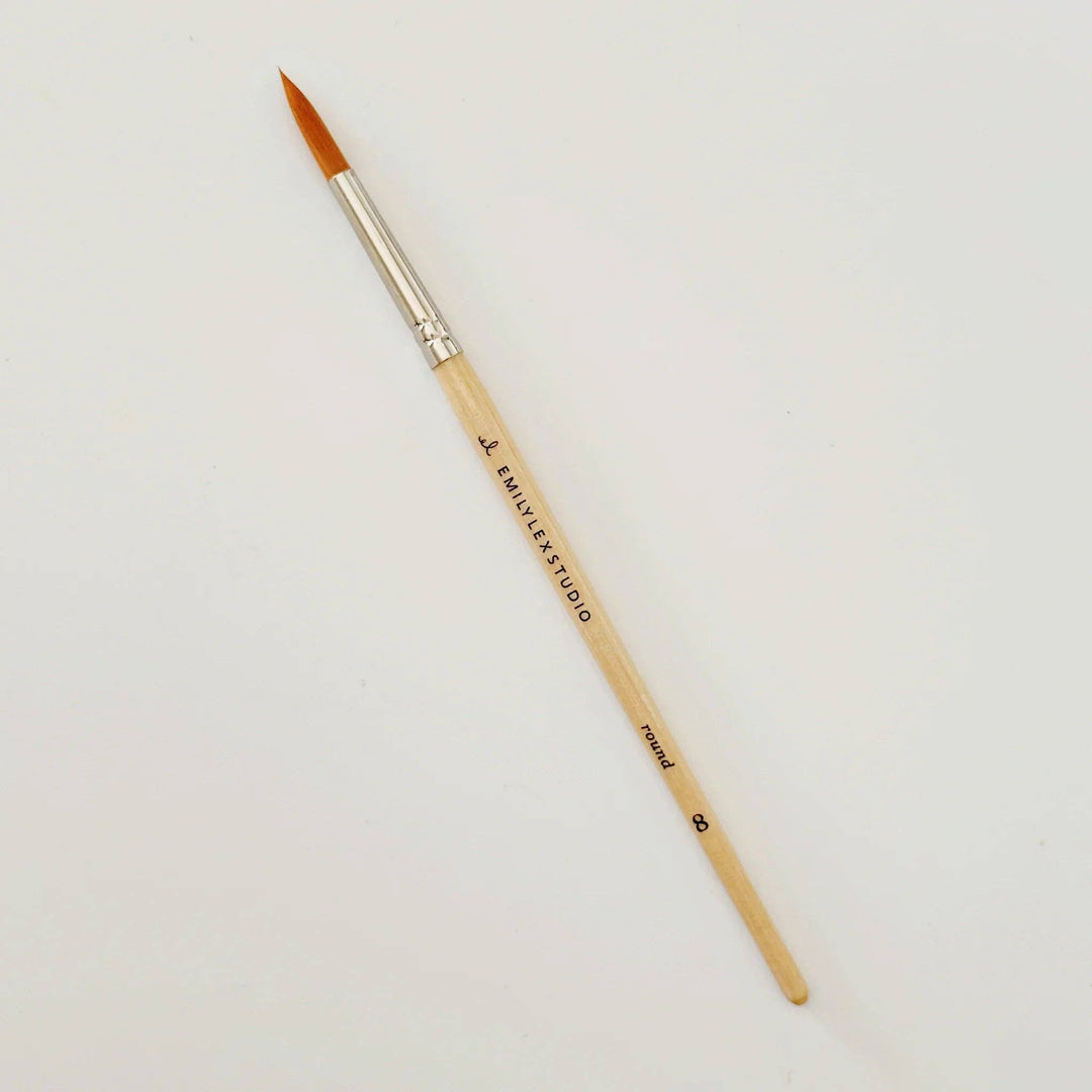 Watercolor Paintbrushes: Set of Five Wood Brushes