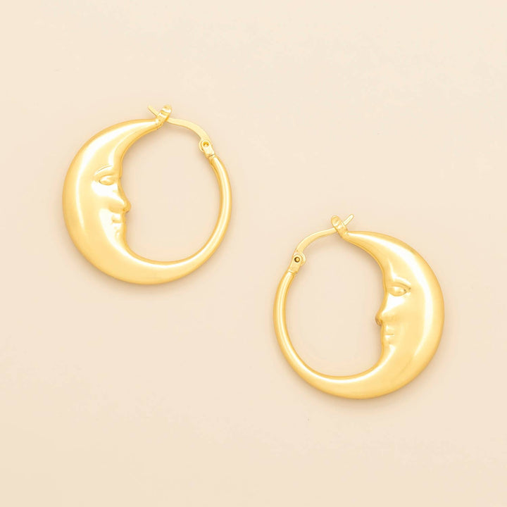 Moon Hoop+ Gold Refined Icon Earring