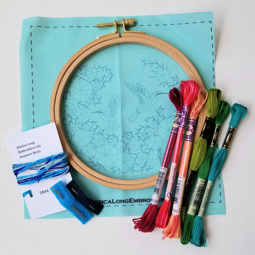 Summer Hummingbird Hand Embroidery Kit