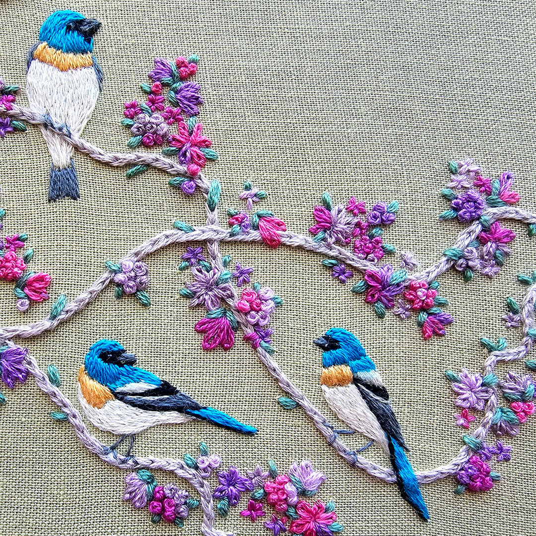 Birds & Blooms Hand Embroidery Kit