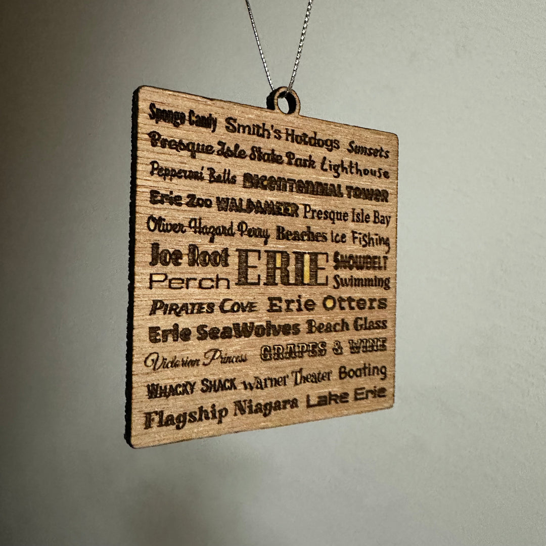Erie Words Ornament