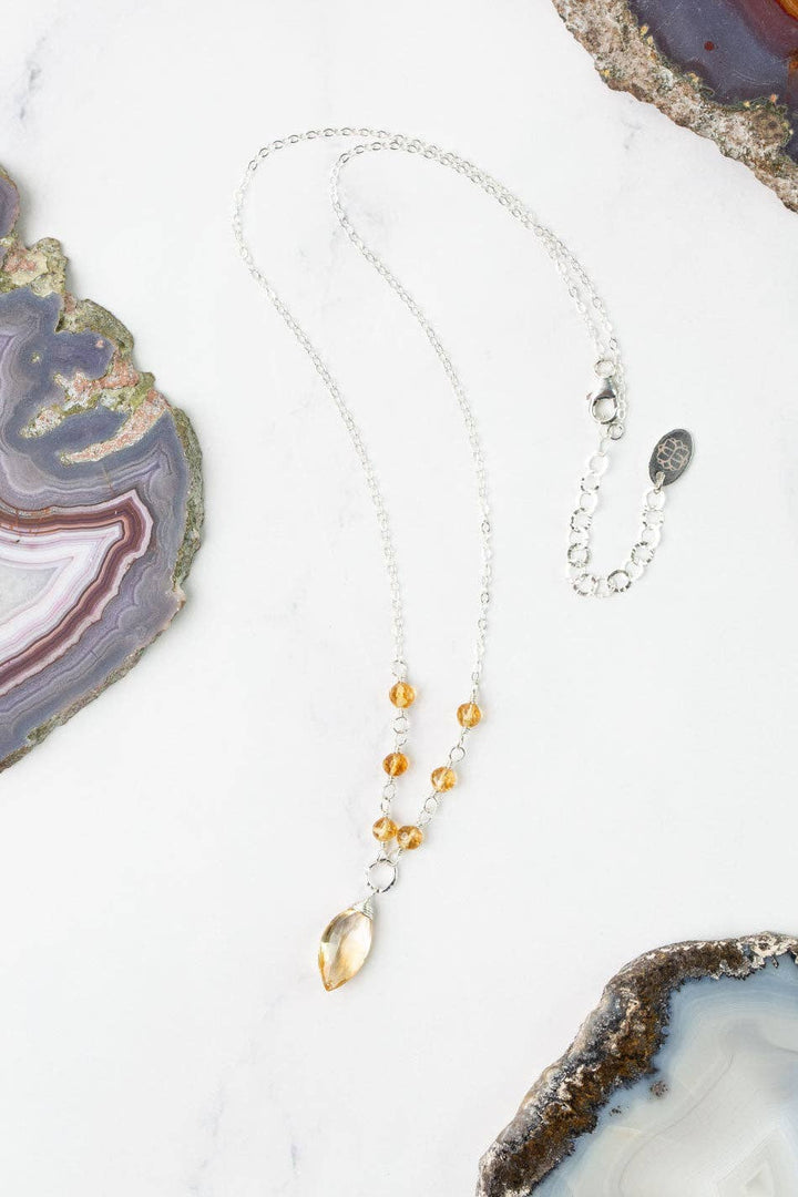 Birthstone November Silver Citrine Necklace