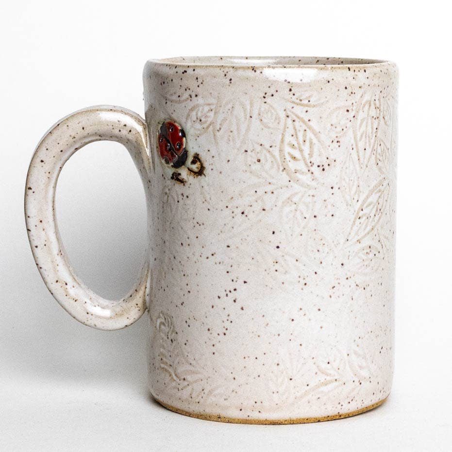 14 oz. Ladybug White Mug