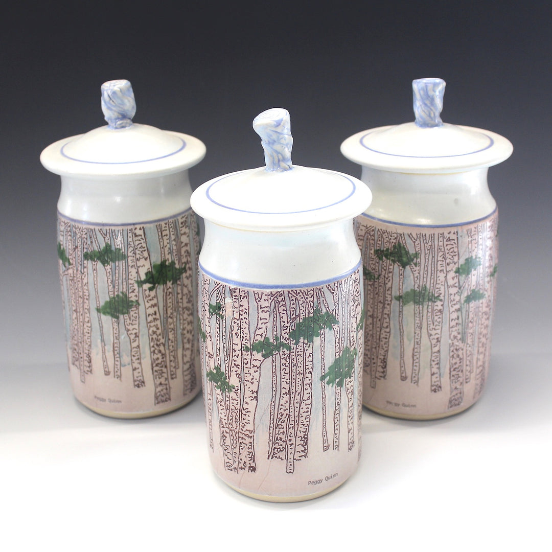 Birch Forest Jar With Log Small