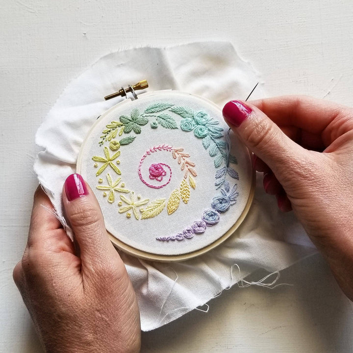 Spiral Sampler Beginner Embroidery Kit: Navy