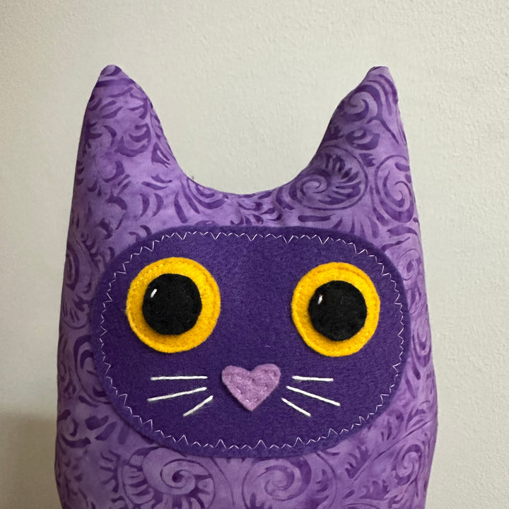 Plush Cat - Purple Paisley