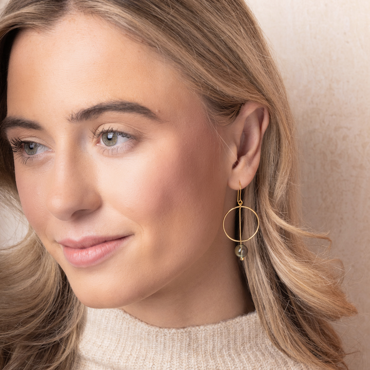 Smoke + Gold Refined Glass Drop Earrings