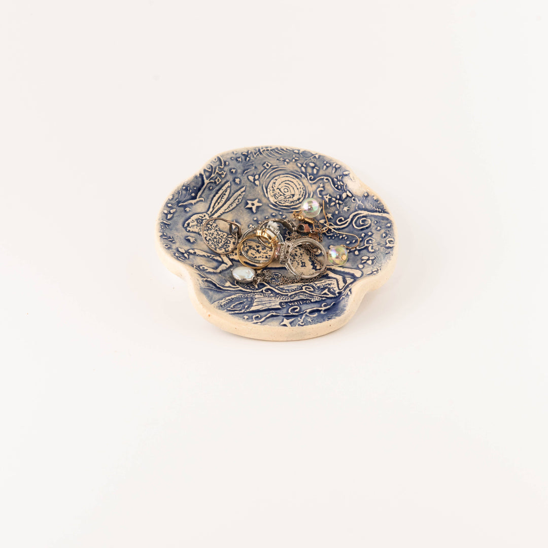 Blue Rabbit Moon Spoon Rest
