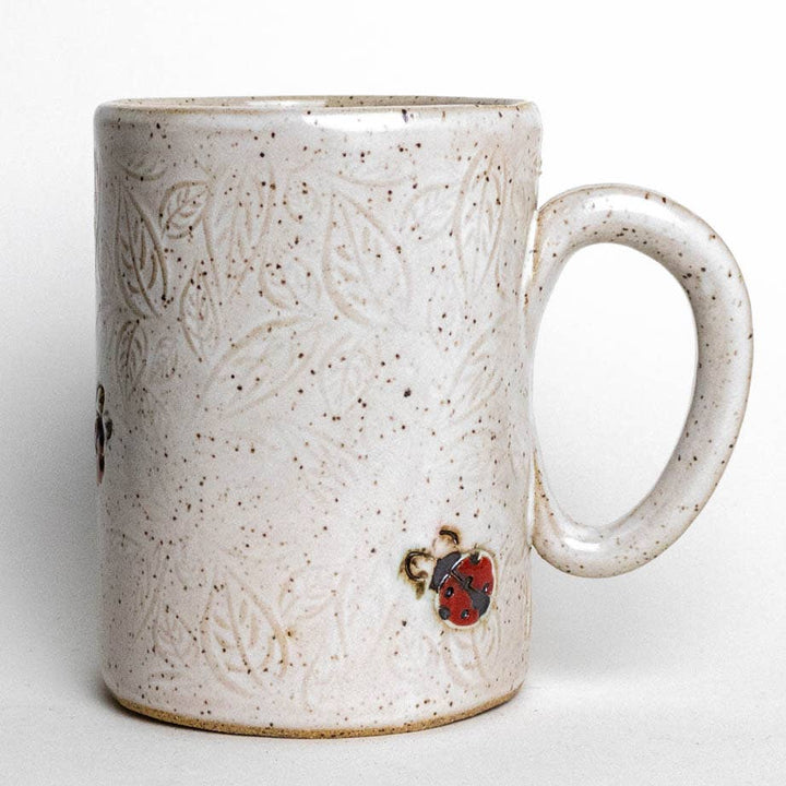 14 oz. Ladybug White Mug