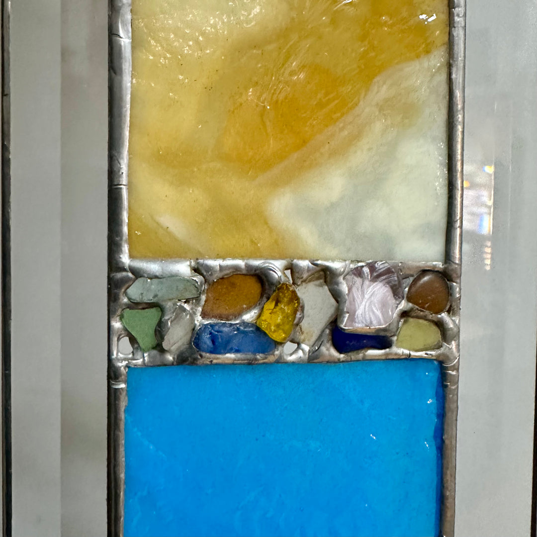 Yellow + Light Blue Glass Panel