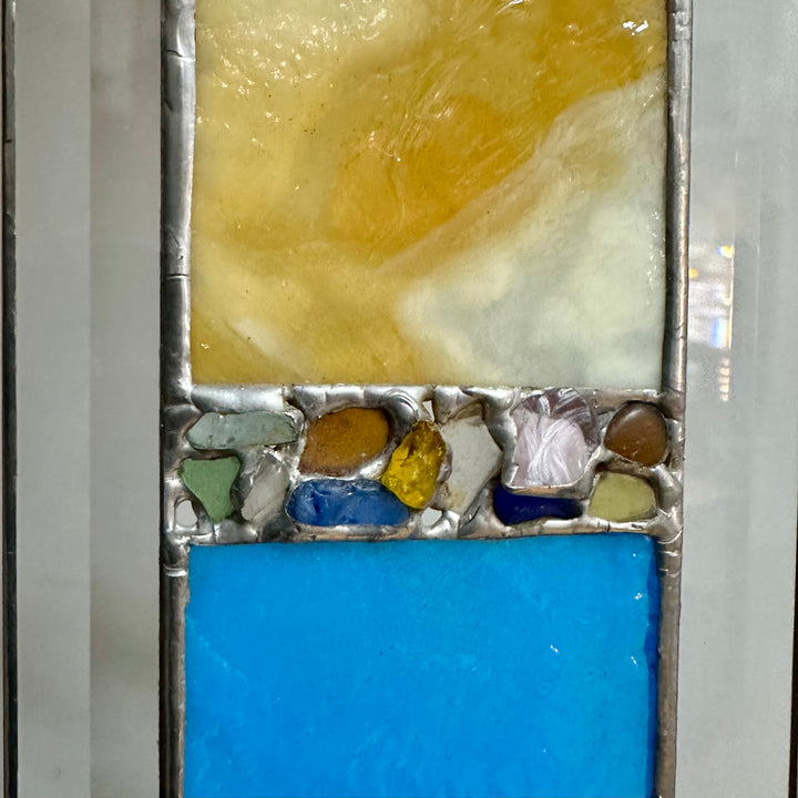 Yellow + Light Blue Glass Panel
