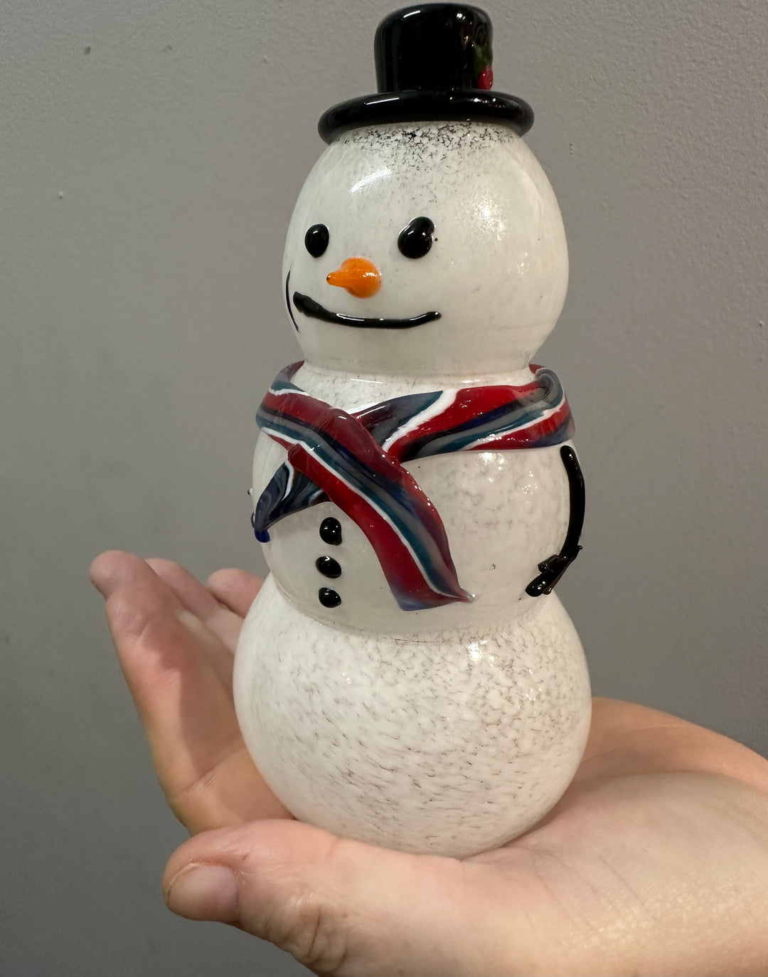 Snowman Medium Blue + Red Scarf