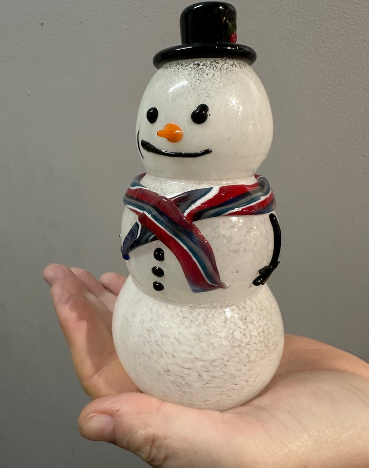 Snowman Medium Blue + Red Scarf