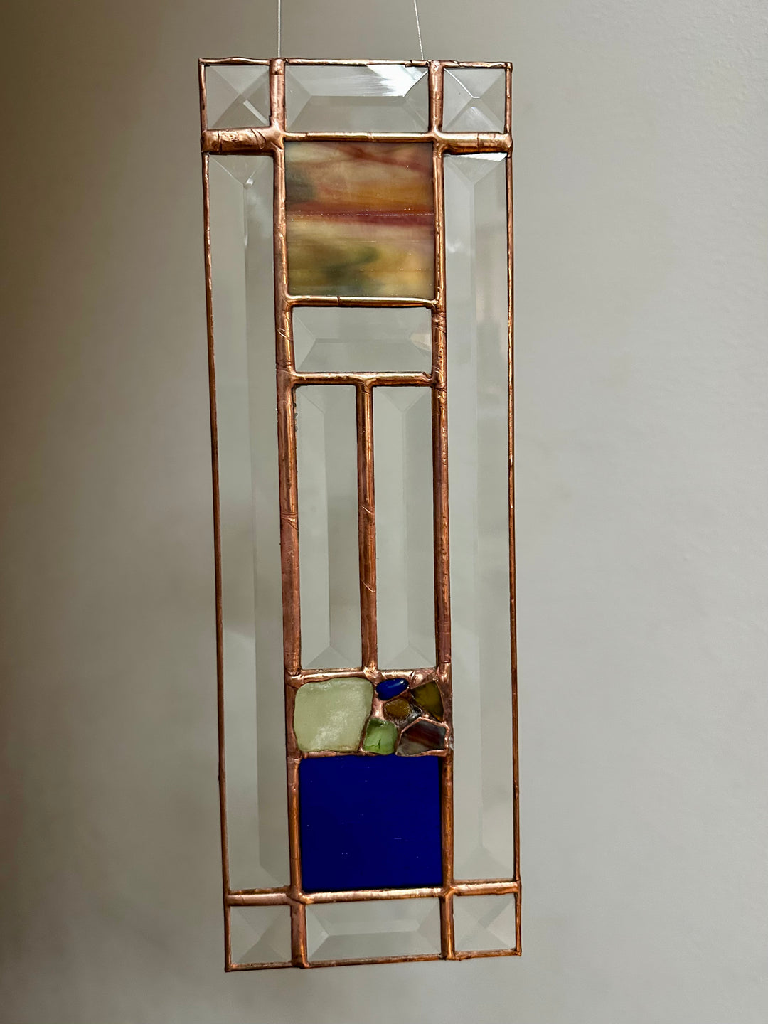 Blue &amp; Yellow Beach Glass Panel