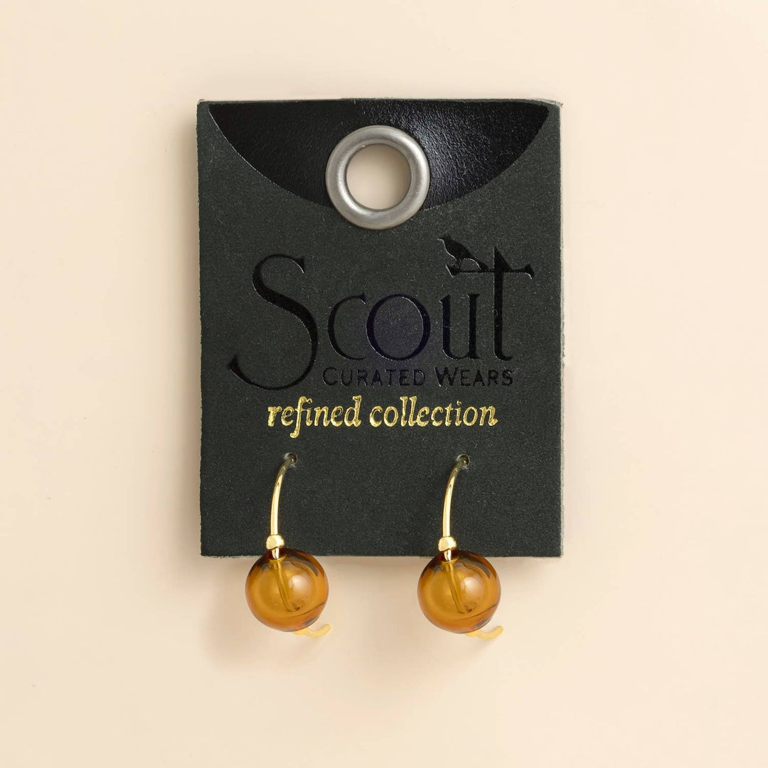Topaz + Gold Refined Glass Hoop Earrings