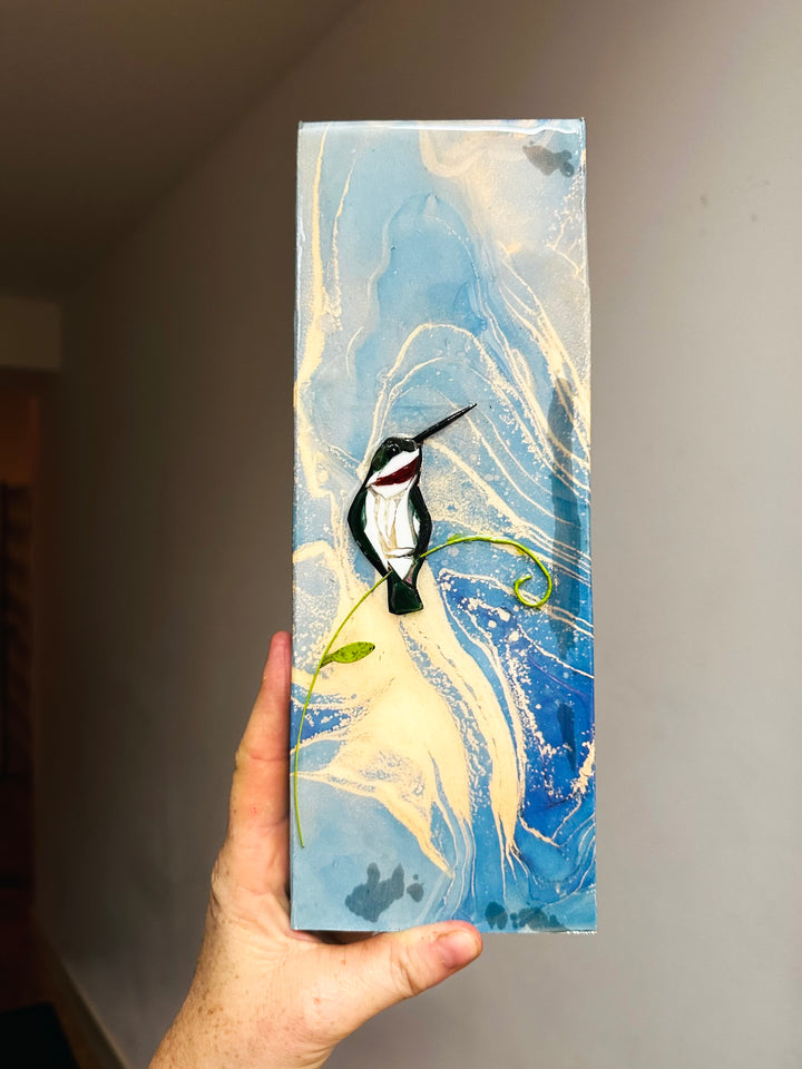 Hummingbird Mosaic Blue Wash