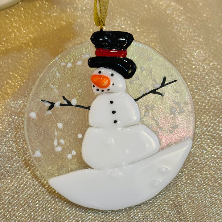 Snowman in a Snow Globe Ornament