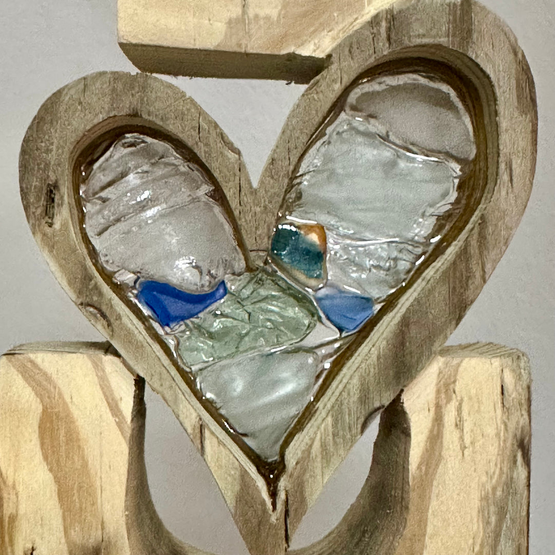 Driftwood + Beach Glass Large I Love You
