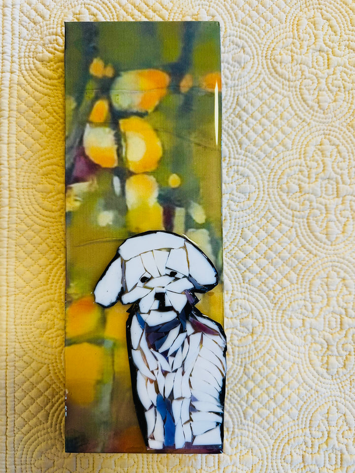 White Dog in Woods Mosaic