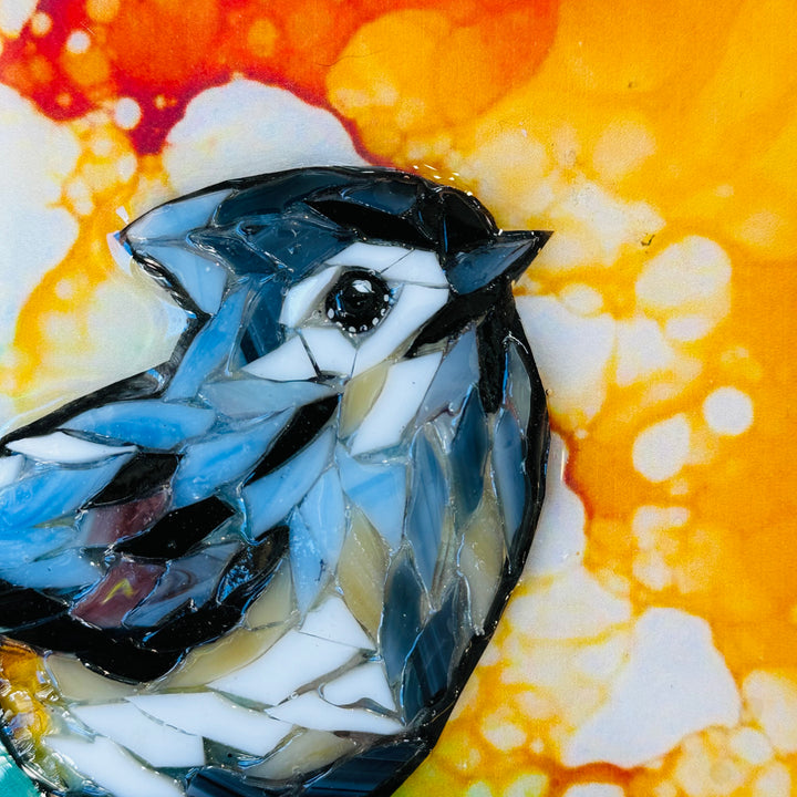 Tufted Titmouse Sunrise Mosaic