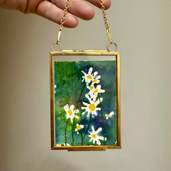Mini Daisies Blue + Green