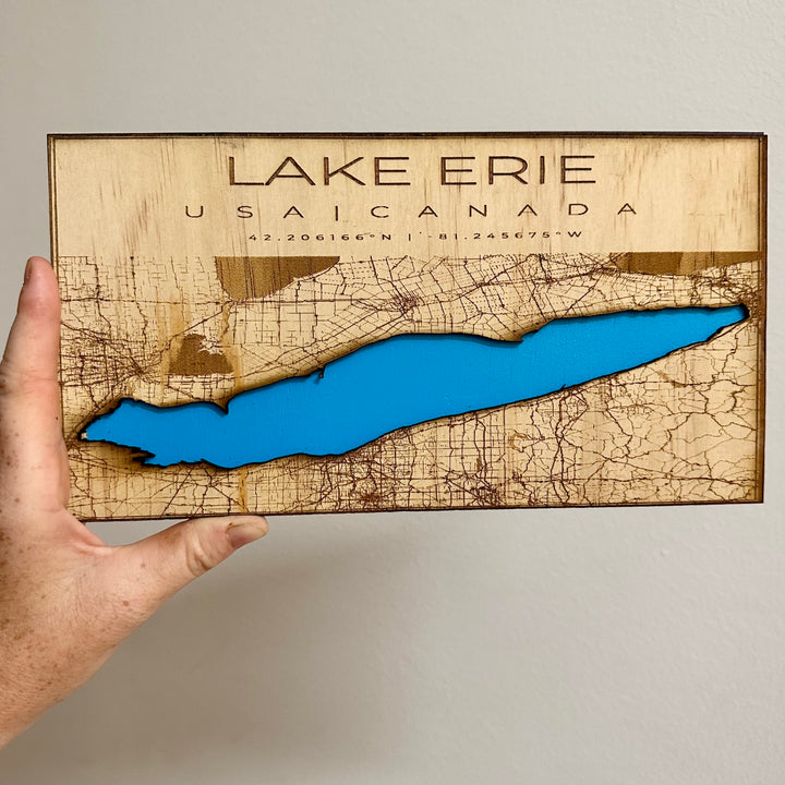 Lake Erie Map Small - Blue