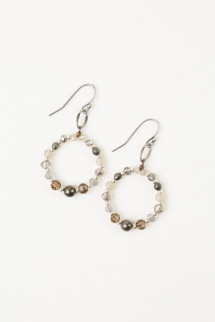 Windsor Castle Crystal, Pyrite Hoop Earrings