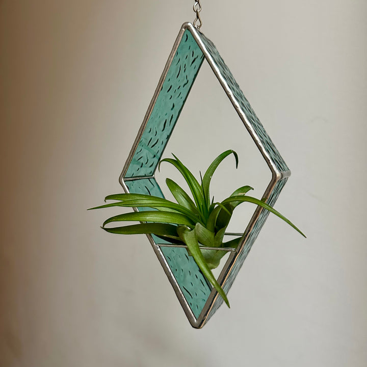 Stained Glass Air Plant Hanger Beach Turquoise