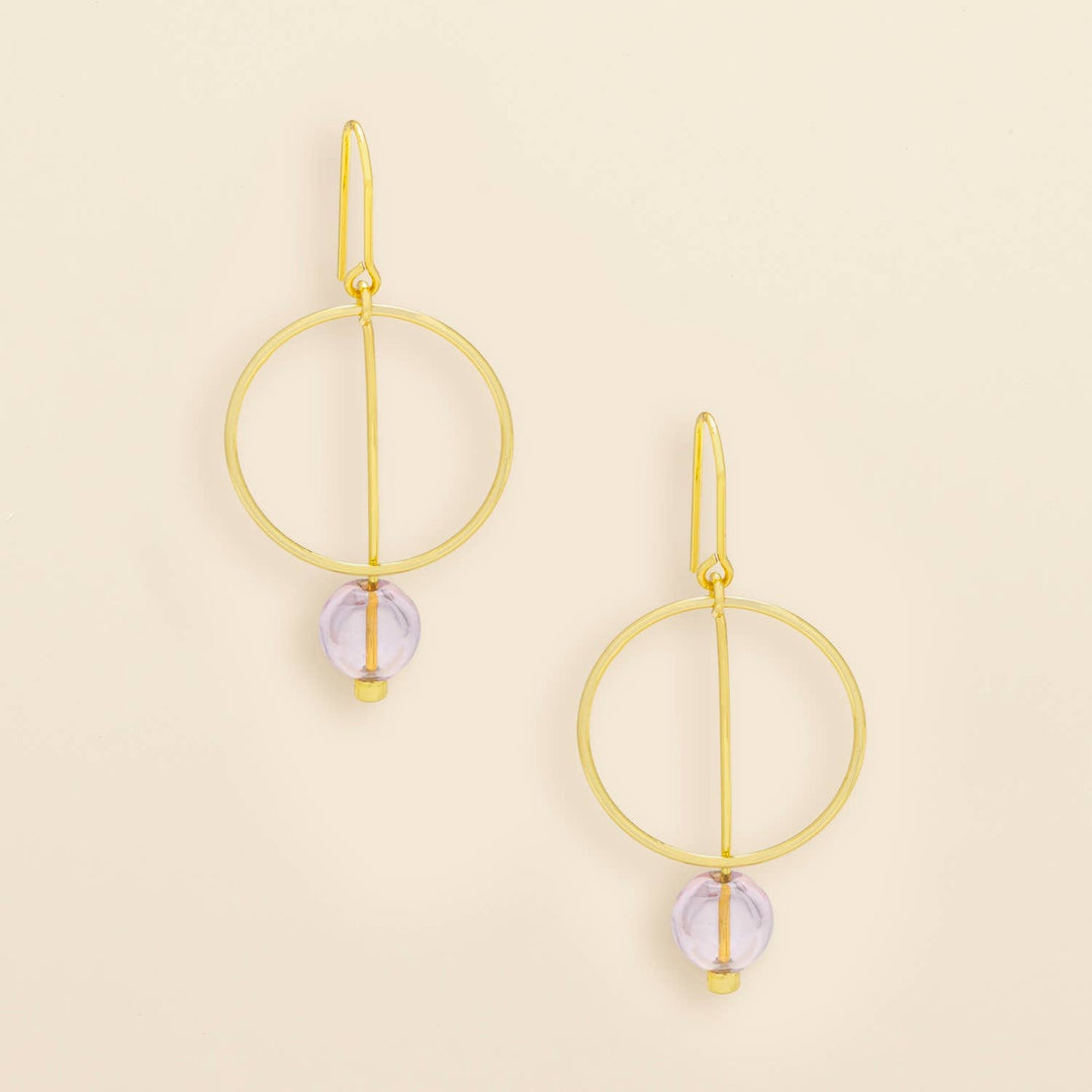 Pink + Gold Refined Glass Drop Earrings
