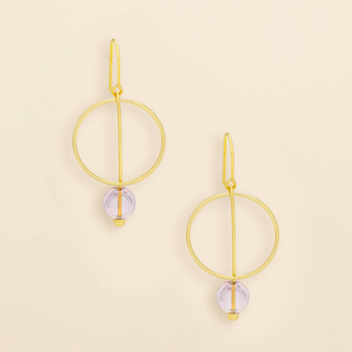 Pink + Gold Refined Glass Drop Earrings
