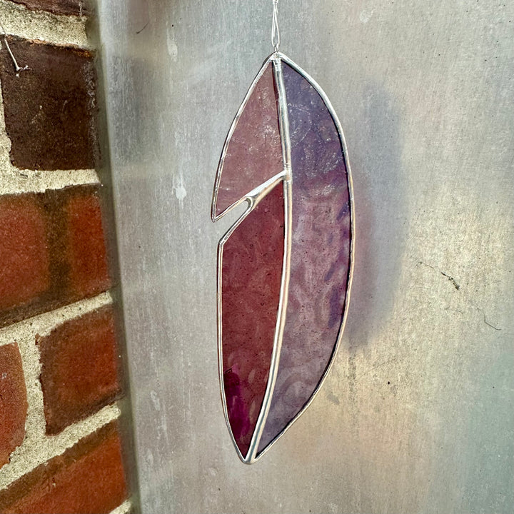 Stained Glass Feather Purple