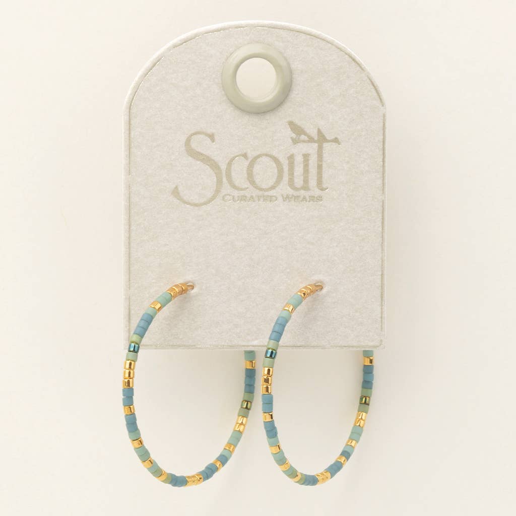 Turquoise Mint + Gold Chromacolor Miyuki Small Hoop Earrings