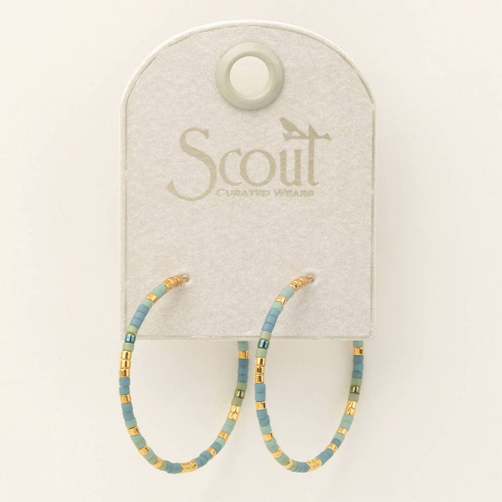 Turquoise Mint + Gold Chromacolor Miyuki Small Hoop Earrings