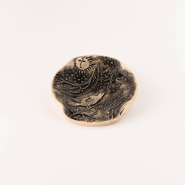 Black Morning Bird Garden Spoon Rest