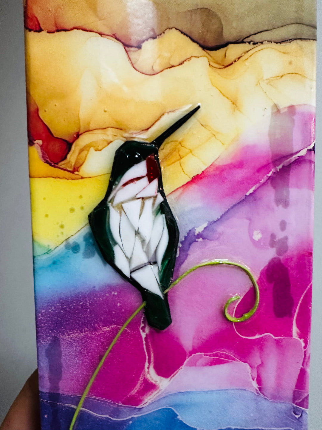 Hummingbird Mosaic Bright