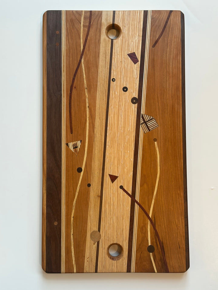 Cheese Board Large Wooden House Inlay Charcuterie