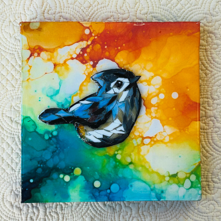 Tufted Titmouse Sunrise Mosaic