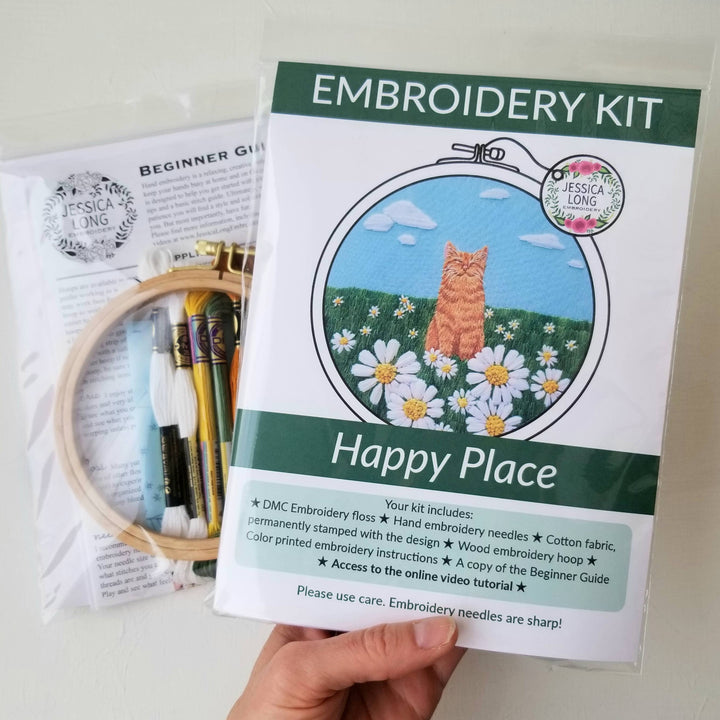 Happy Cat Hand Embroidery Kit