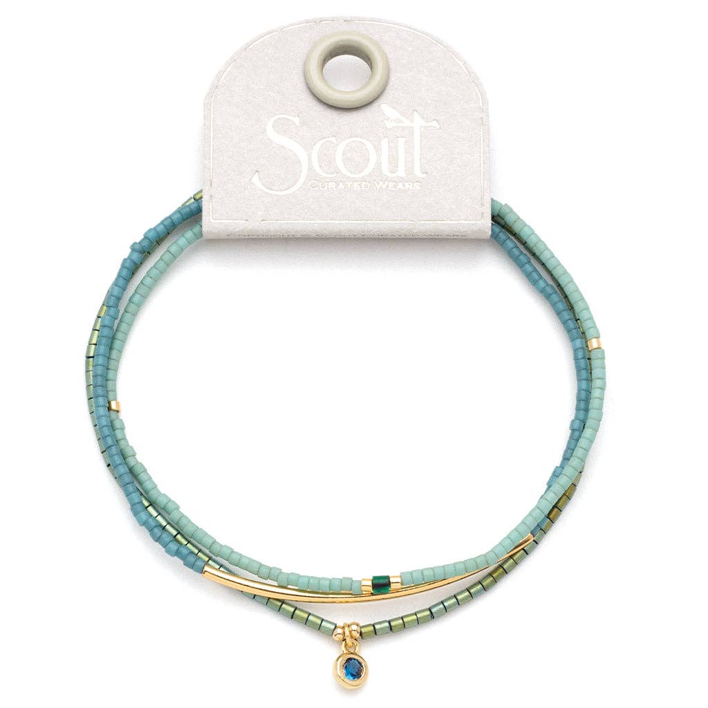 Turquoise+ Gold Tonal Chromacolor Miyuki Bracelet Trio
