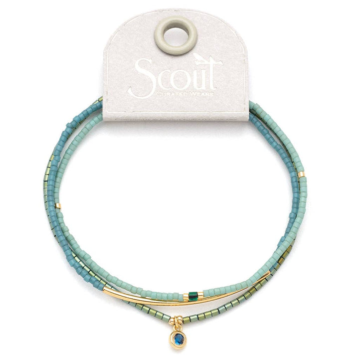 Turquoise+ Gold Tonal Chromacolor Miyuki Bracelet Trio