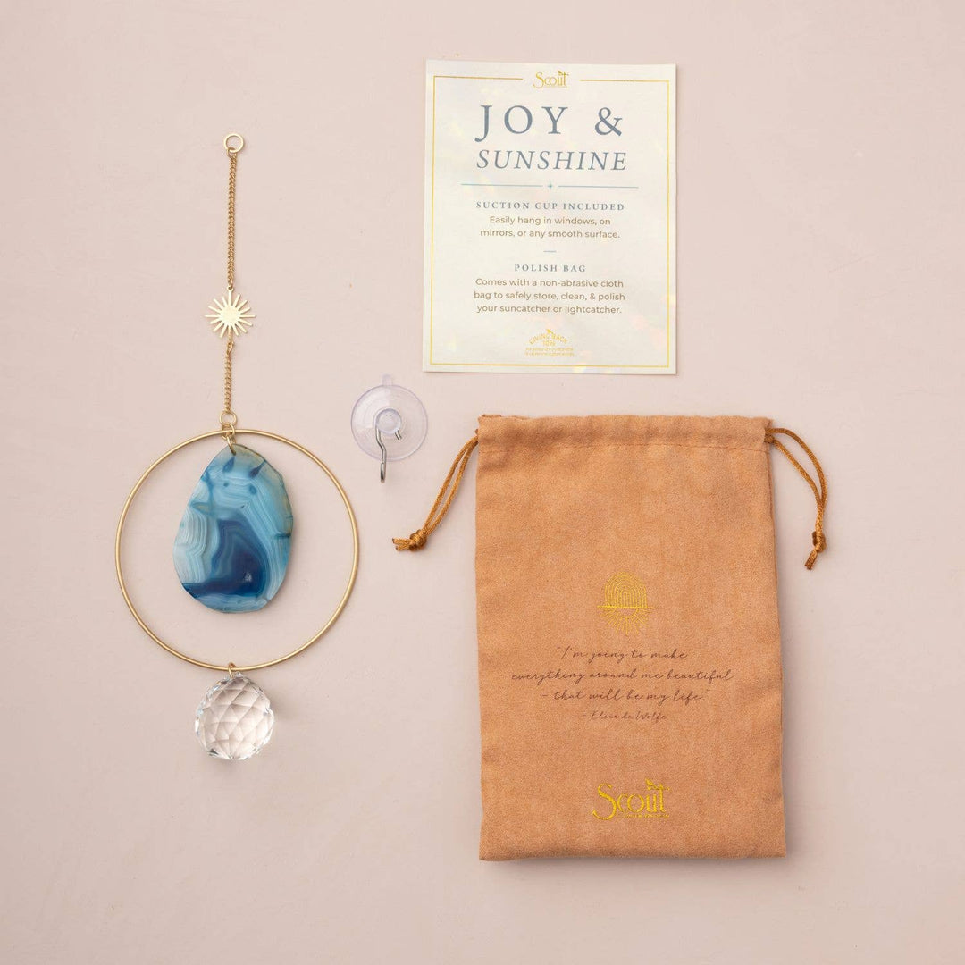 Stone Suncatcher - Sun/Blue Agate