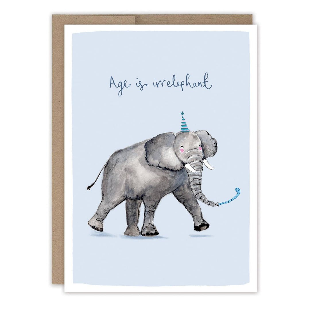 Birthday Card: Age Is Irrelephant Elephant