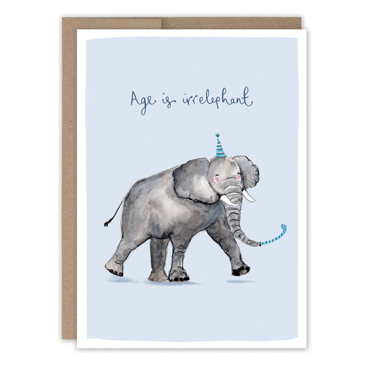 Birthday Card: Age Is Irrelephant Elephant