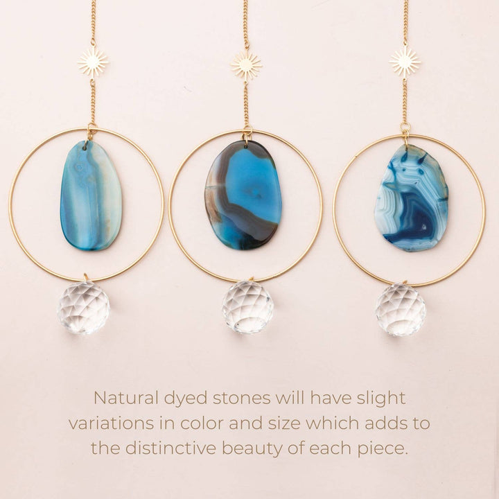 Stone Suncatcher - Sun/Blue Agate