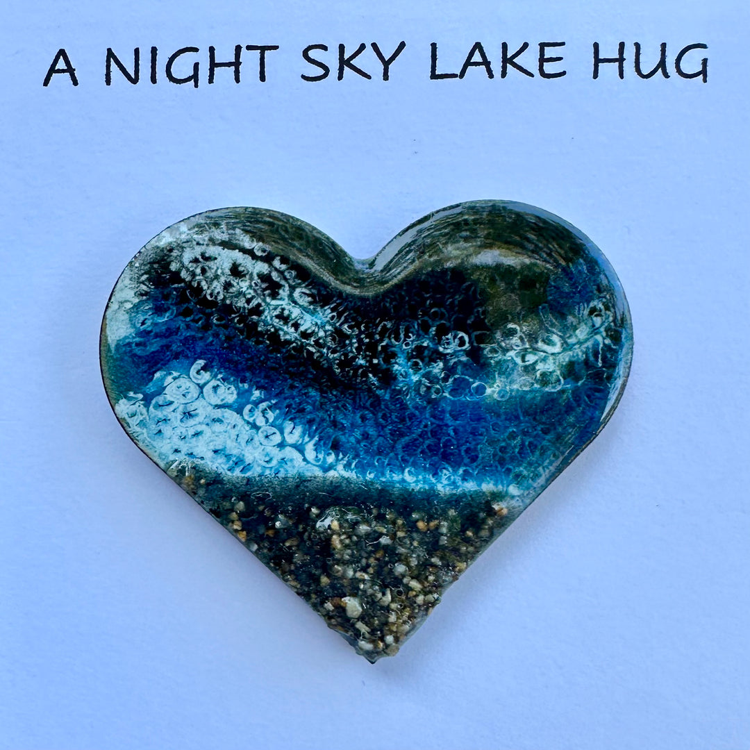 A Night Sky Lake Hug Card
